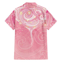 Breast Cancer Awareness Maori Aotearoa Family Matching Summer Maxi Dress and Hawaiian Shirt Manta Ray - Pink Glaze - Polynesian Pride