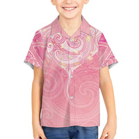 Breast Cancer Awareness Maori Aotearoa Family Matching Summer Maxi Dress and Hawaiian Shirt Manta Ray - Pink Glaze - Polynesian Pride