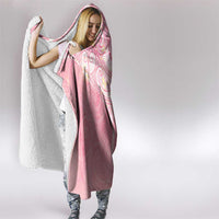 Breast Cancer Awareness Maori Aotearoa Hooded Blanket Manta Ray - Pink Glaze - Polynesian Pride