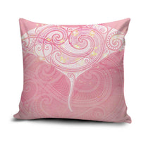 Breast Cancer Awareness Maori Aotearoa Pillow Cover Manta Ray - Pink Glaze - Polynesian Pride
