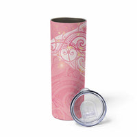 Breast Cancer Awareness Maori Aotearoa Skinny Tumbler Manta Ray - Pink Glaze - Polynesian Pride