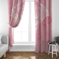 Breast Cancer Awareness Maori Aotearoa Window Curtain Manta Ray - Pink Glaze - Polynesian Pride