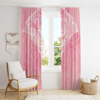 Breast Cancer Awareness Maori Aotearoa Window Curtain Manta Ray - Pink Glaze - Polynesian Pride