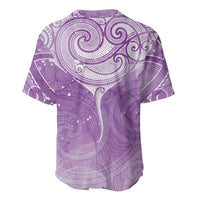 Epilepsy Awareness Maori Aotearoa Baseball Jersey Manta Ray - Purple Glaze - Polynesian Pride