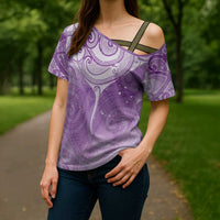 Epilepsy Awareness Maori Aotearoa Cross Shoulder Shirt Manta Ray - Purple Glaze LT7 - Polynesian Pride