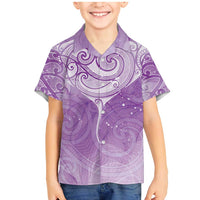 Epilepsy Awareness Maori Aotearoa Family Matching Mermaid Dress and Hawaiian Shirt Manta Ray - Purple Glaze - Polynesian Pride