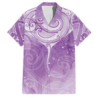 Epilepsy Awareness Maori Aotearoa Family Matching Off The Shoulder Long Sleeve Dress and Hawaiian Shirt Manta Ray - Purple Glaze LT7 Dad's Shirt - Short Sleeve Purple - Polynesian Pride