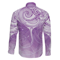 Epilepsy Awareness Maori Aotearoa Family Matching Summer Maxi Dress and Hawaiian Shirt Manta Ray - Purple Glaze LT7 - Polynesian Pride