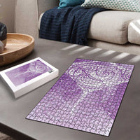 Epilepsy Awareness Maori Aotearoa Puzzle Manta Ray - Purple Glaze - Polynesian Pride