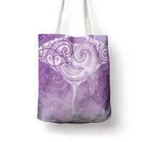 Epilepsy Awareness Maori Aotearoa Tote Bag Manta Ray - Purple Glaze - Polynesian Pride