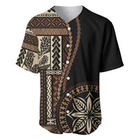 Samoa Siapo Motif Baseball Jersey Classic Style - Black Ver02 LT7 Black - Polynesian Pride