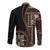 Samoa Siapo Motif Long Sleeve Button Shirt Classic Style - Black Ver02 LT7 - Polynesian Pride