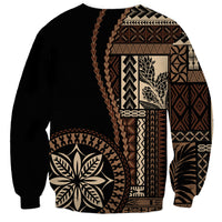 Samoa Siapo Motif Sweatshirt Classic Style - Black Ver02 LT7 - Polynesian Pride