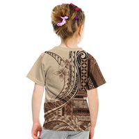 Samoa Siapo Mamanu Kid T Shirt Plumeria Mocha Motifs