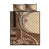 Samoa Siapo Mamanu Quilt Bed Set Plumeria Mocha Motifs