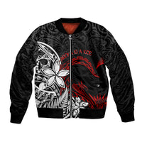 New Zealand Aotearoa Valentine Bomber Jacket Couple Maori Aroha Ki a Koe Ver.02 LT7 Unisex Black - Polynesian Pride