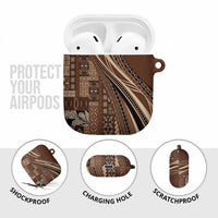 Pasifika Women's Day - Samoa Siapo Malu Tattoo Inspired AirPods Case Brown