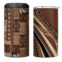 Pasifika Women's Day - Samoa Siapo Malu Tattoo Inspired 4 in 1 Can Cooler Tumbler Brown