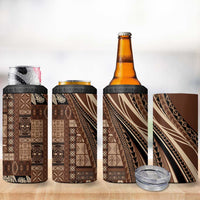 Pasifika Women's Day - Samoa Siapo Malu Tattoo Inspired 4 in 1 Can Cooler Tumbler Brown
