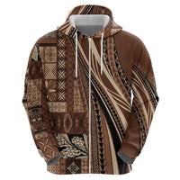 Pasifika Women's Day - Samoa Siapo Malu Tattoo Inspired Hoodie Brown LT7 - Polynesian Pride