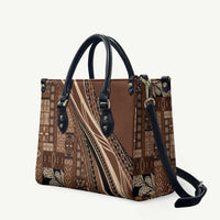 Pasifika Women's Day - Samoa Siapo Malu Tattoo Inspired Leather Bag Brown