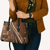 Pasifika Women's Day - Samoa Siapo Malu Tattoo Inspired Leather Bag Brown