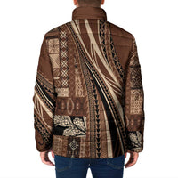 Pasifika Women's Day - Samoa Siapo Malu Tattoo Inspired Padded Jacket Brown