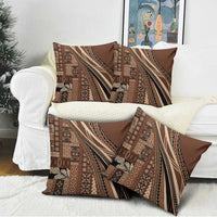 Pasifika Women's Day - Samoa Siapo Malu Tattoo Inspired Pillow Cover Brown