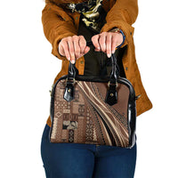 Pasifika Women's Day - Samoa Siapo Malu Tattoo Inspired Shoulder Handbag Brown