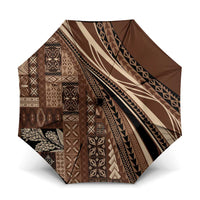 Pasifika Women's Day - Samoa Siapo Malu Tattoo Inspired Umbrella Brown