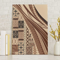 Pasifika Women's Day - Samoa Siapo Malu Tattoo Inspired Canvas Wall Art Beige