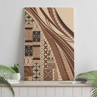 Pasifika Women's Day - Samoa Siapo Malu Tattoo Inspired Canvas Wall Art Beige