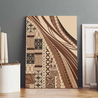 Pasifika Women's Day - Samoa Siapo Malu Tattoo Inspired Canvas Wall Art Beige