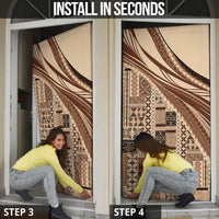 Pasifika Women's Day - Samoa Siapo Malu Tattoo Inspired Door Cover Beige