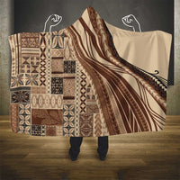 Pasifika Women's Day - Samoa Siapo Malu Tattoo Inspired Hooded Blanket Beige LT7 - Polynesian Pride