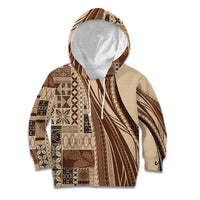 Pasifika Women's Day - Samoa Siapo Malu Tattoo Inspired Kid Hoodie Beige