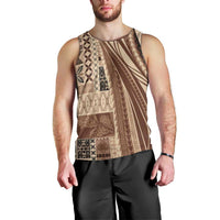 Pasifika Women's Day - Samoa Siapo Malu Tattoo Inspired Men Tank Top Beige