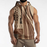 Pasifika Women's Day - Samoa Siapo Malu Tattoo Inspired Sleeveless Hoodie Beige