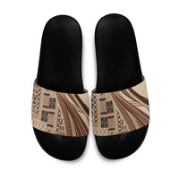 Pasifika Women's Day - Samoa Siapo Malu Tattoo Inspired Slide Sandals Beige LT7 Beige - Polynesian Pride