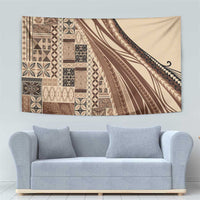 Pasifika Women's Day - Samoa Siapo Malu Tattoo Inspired Tapestry Beige
