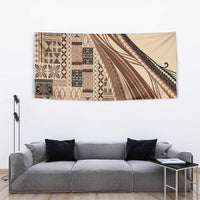 Pasifika Women's Day - Samoa Siapo Malu Tattoo Inspired Tapestry Beige