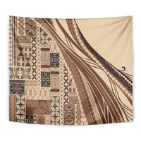 Pasifika Women's Day - Samoa Siapo Malu Tattoo Inspired Tapestry Beige