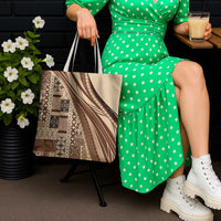 Pasifika Women's Day - Samoa Siapo Malu Tattoo Inspired Tote Bag Beige