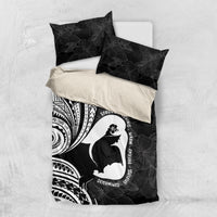 Mother's Day Bedding Set Polynesia Vintage Hibiscus - Black