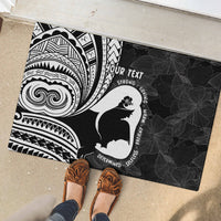 Mother's Day Rubber Doormat Polynesia Vintage Hibiscus - Black LT7 - Polynesian Pride