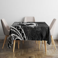 Mother's Day Tablecloth Polynesia Vintage Hibiscus - Black