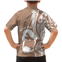 Mother's Day Family Matching Mermaid Dress and Hawaiian Shirt Polynesia Vintage Hibiscus - Brown