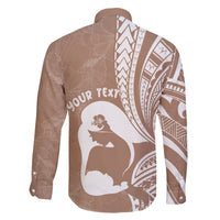 Mother's Day Family Matching Mermaid Dress and Hawaiian Shirt Polynesia Vintage Hibiscus - Brown