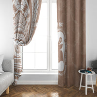 Mother's Day Window Curtain Polynesia Vintage Hibiscus - Brown LT7 - Polynesian Pride