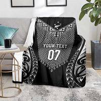 2025 Rugby Championship New Zealand Custom Blanket Poutama Motifs - Polynesian Pride